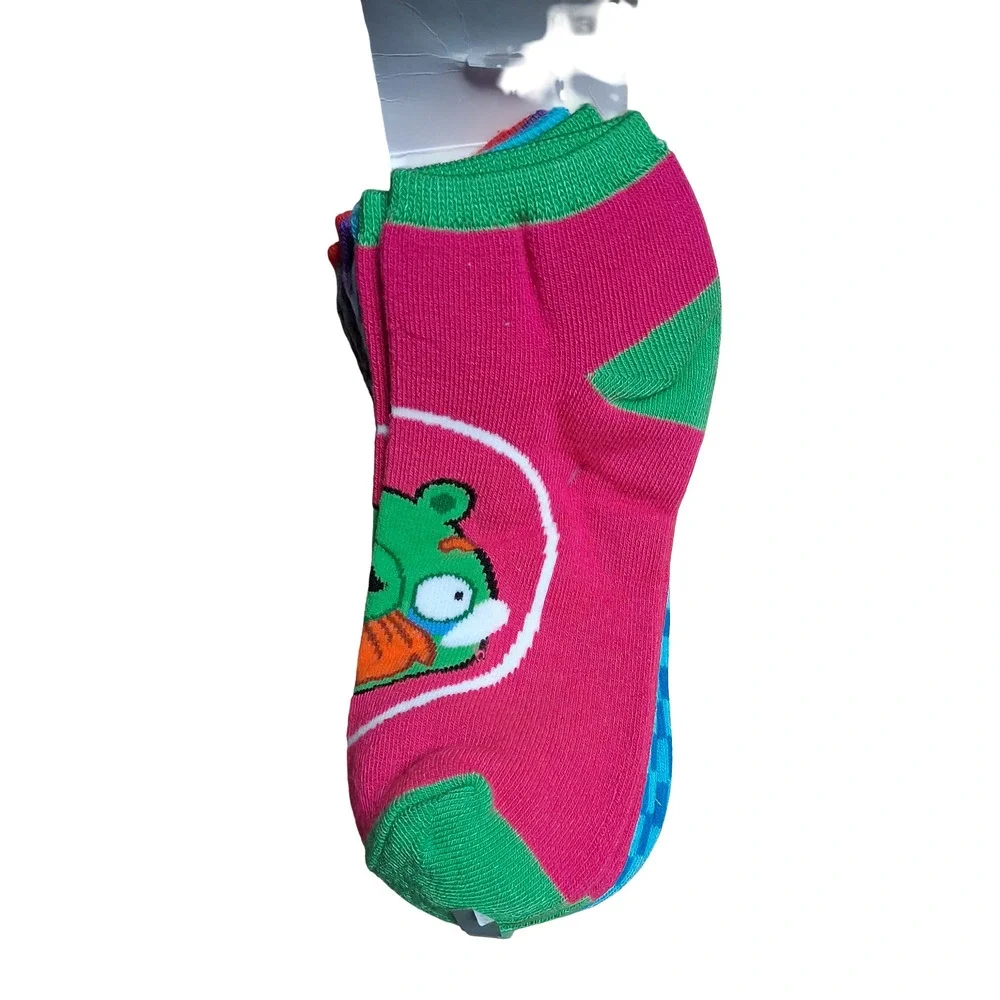 Angry Birds Space Low Rise Socks 5-Pair Pack Size 9-11 Multicolor Cartoon New